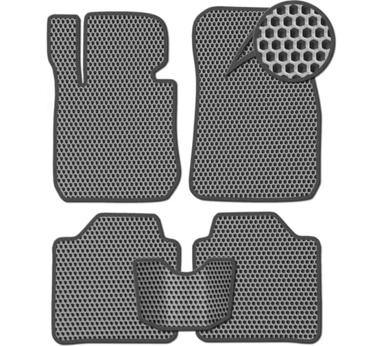 Ковры Eva Smart в салон автомобиля hyundai elantra vii седан 2021 - эва сота чёрные c черной окантовкой 3420-B5B5-S 1