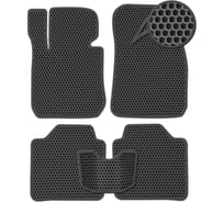 Ковры Eva Smart в салон автомобиля hyundai getz вариант макси 3d 2002 - 2011 эва сота чёрные c коричневой окантовкой 3946-B5A6-S