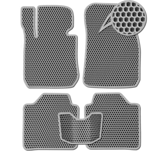 Ковры Eva Smart в салон автомобиля hyundai grandeur iv седан рестайлинг 2005 - 2011 эва сота чёрные c бежевой окантовкой 2448-B5A1-S 1