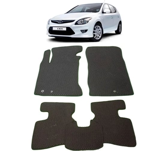 Ковры Eva Smart в салон автомобиля hyundai i30 2007 - 2012 эва сота коричневые c бежевой окантовкой 2042-A6A1-S 1
