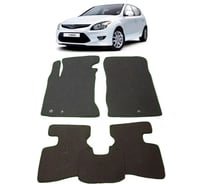 Ковры Eva Smart в салон автомобиля hyundai i30 2007 - 2012 эва сота коричневые c синей окантовкой 2042-A6B2-S