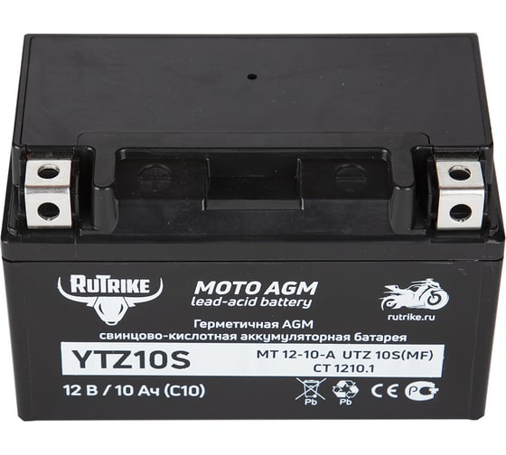 Стартерный аккумулятор для мототехники Rutrike YTZ10S 12 В/10 Aч (UTZ10S, CT 1210.1, MT 12-10-A) 024016