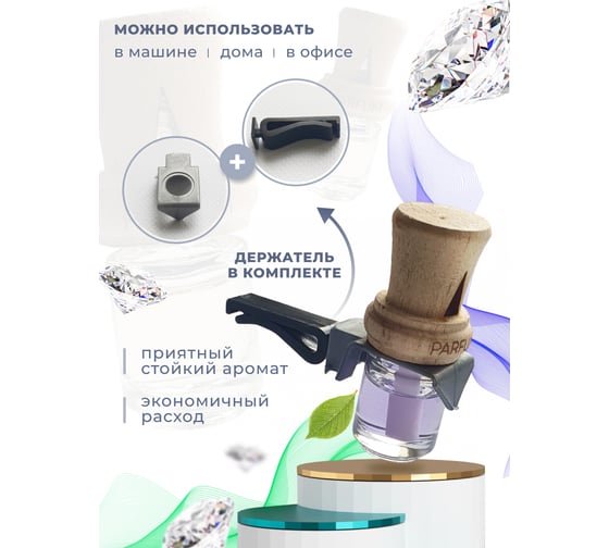 Ароматизатор в машину на дефлектор Avto Vins Black 5224259