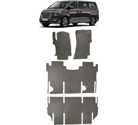 Ковры Eva Smart в салон автомобиля hyundai grand starex i рестайлинг 9 мест 2017 - эва сота серые c серой окантовкой 3517-B1B1-S