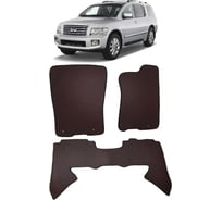 Ковры Eva Smart в салон автомобиля infiniti qx56 i 5мест рестайлинг 2007 - 2010 эва сота коричневые c красной окантовкой 2383-A6A7-S