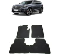 Ковры Eva Smart в салон автомобиля kia sorento iii prime 7мест 2014 - 2020 эва сота бежевые c коричневой окантовкой 1374-A1A6-S