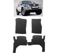 Ковры Eva Smart в салон автомобиля mitsubishi l200 lll 2003 - 2006 эва сота серые c синей окантовкой 2444-B1B2-S