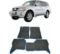 Ковры Eva Smart в салон автомобиля mitsubishi pajero (montero) iii iv 2000 - эва сота чёрные c бежевой окантовкой 1557-B5A1-S