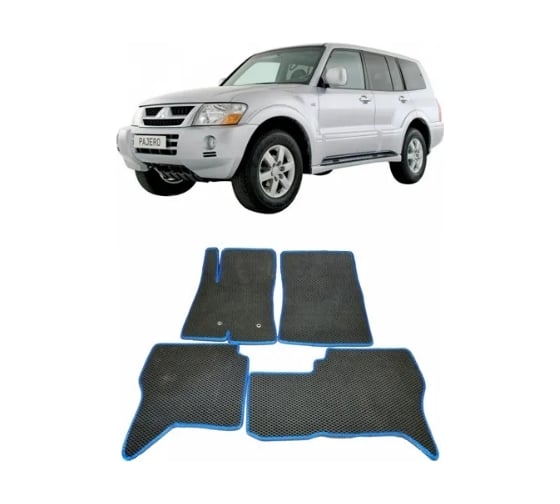 Ковры Eva Smart в салон автомобиля mitsubishi pajero (montero) iii iv 2000 - эва сота коричневые c красной окантовкой 1557-A6A7-S 1