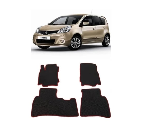 Ковры Eva Smart в салон автомобиля nissan note i 2005 - 2014 эва сота серые c синей окантовкой 1585-B1B2-S