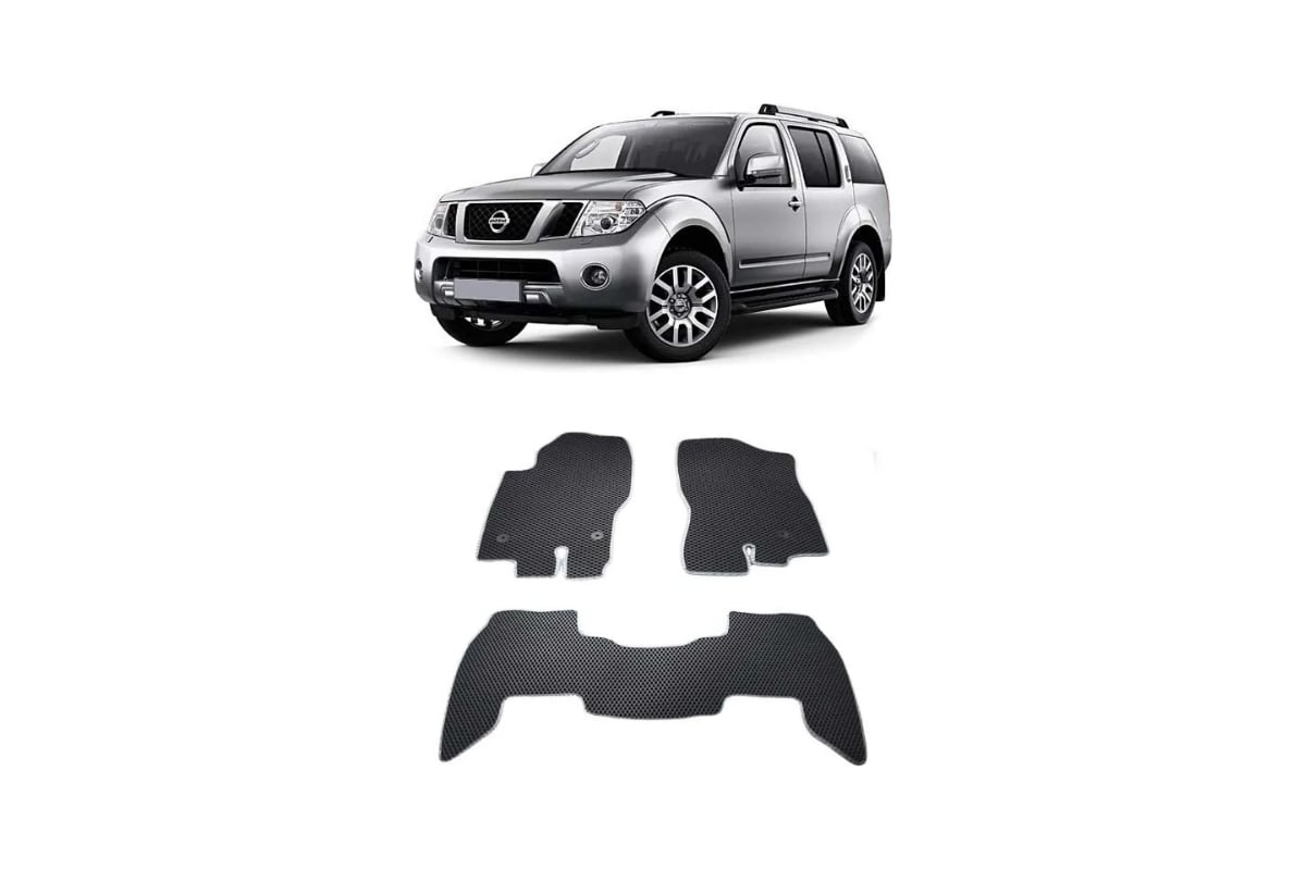 Ковры Eva Smart в салон автомобиля nissan pathfinder iii (r51) рестайлинг  7мест 2010 - 2014 эва сота чёрные c красной окантовкой 1590-B5A7-S -  заказать в интернет-магазине: цена, описание, отзывы.