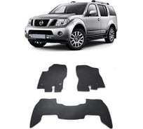 Ковры Eva Smart в салон автомобиля nissan pathfinder iii (r51) рестайлинг 7мест 2010 - 2014 эва сота серые c коричневой окантовкой 1590-B1A6-S