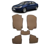 Ковры Eva Smart в салон автомобиля opel astra h седан 2004 - 2015 эва сота бежевые c синей окантовкой 1630-A1B2-S