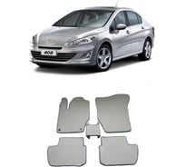 Ковры Eva Smart в салон автомобиля peugeot 408 2011 - эва сота серые c синей окантовкой 1666-B1B2-S