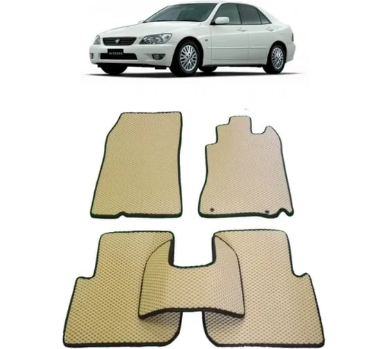 Ковры Eva Smart в салон автомобиля toyota altezza правый руль 1998 - 2005 эва сота серые c синей окантовкой 2397-B1B2-S 1