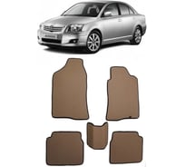 Ковры Eva Smart в салон автомобиля toyota avensis ii правый руль 2003 - 2009 эва сота коричневые c красной окантовкой 2447-A6A7-S