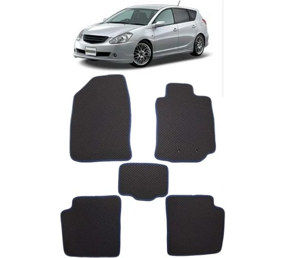 Ковры Eva Smart в салон автомобиля toyota caldina (t240) правый руль 2002 - 2007 эва сота серые c коричневой окантовкой 2038-B1A6-S 1