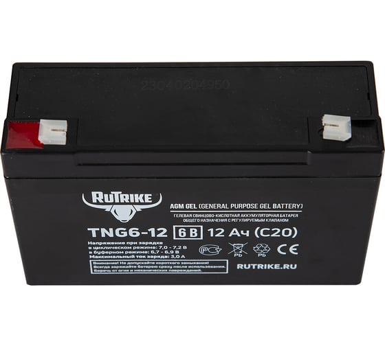 Аккумуляторная батарея Rutrike TNG6-12 (6V12A/H C20) 023983
