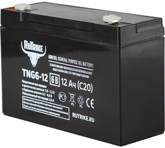 Аккумуляторная батарея Rutrike TNG6-12 (6V12A/H C20) 023983