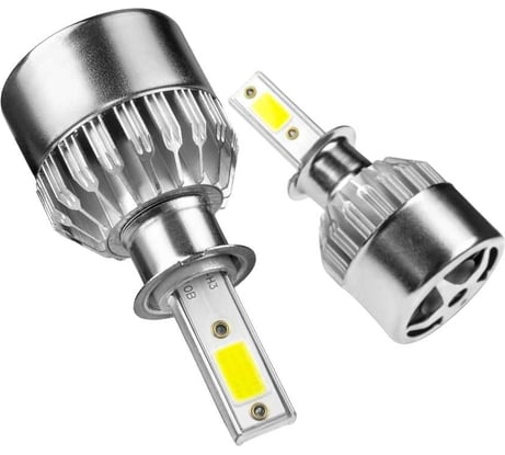 Светодиодные лампы LED для авто LEDZILLA C6 H3 18Вт 12В лампочки для автомобилей в фары, комплект 2шт C6-H3