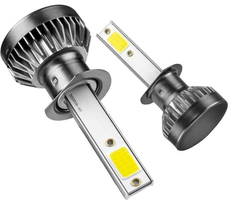 Светодиодные лампы LED для авто LEDZILLA X1 H1 18Вт 12В дневного света лампочки для автомобилей в фары птф лед, комплект 2шт X1-H1