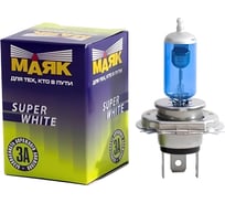 Лампа Маяк SUPER WHITE Н4, 12 В, 60/55 Вт, P43t 48200
