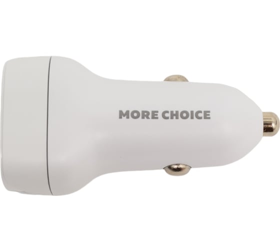 Автомобильное зарядное устройство More Choice Smart 2USB, 3.0 A, PD 20W+QC3.0 быстрая зарядка AC32QC White