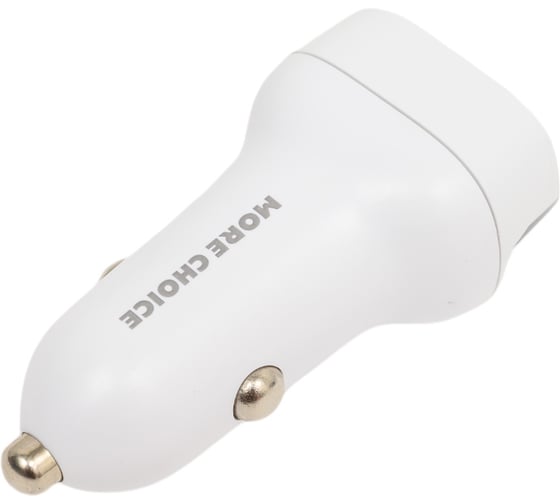 Автомобильное зарядное устройство More Choice Smart 2USB, 3.0 A, PD 20W+QC3.0 быстрая зарядка AC32QC White