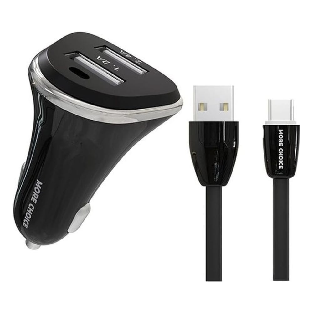 Автомобильное зарядное устройство More Choice 2USB, 2.4 A, для micro USB  AC22m Black - выгодная цена, отзывы, характеристики, фото - купить в Москве  и РФ