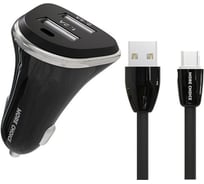 Автомобильное зарядное устройство More Choice 2USB, 2.4 A, для micro USB AC22m Black
