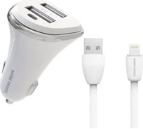 Автомобильное зарядное устройство More Choice 2USB, 2.4 A, для Lightning 8-pin AC22i White 25943135