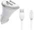 Автомобильное зарядное устройство More Choice 2USB, 2.4 A, для Lightning 8-pin AC22i White 1