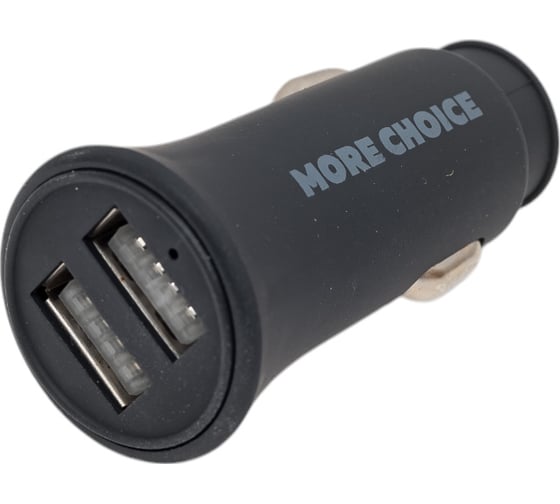 Автомобильное зарядное устройство More Choice 2USB, 2.4 A, для Type-C AC23a Black