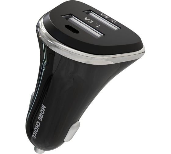 Автомобильное зарядное устройство More Choice 2USB, 2.4A AC22 Black 1