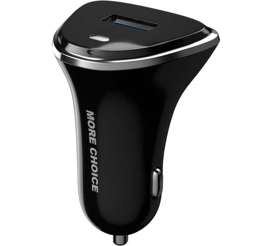 Автомобильное зарядное устройство More Choice 1USB, 3.0 A, QC3.0 быстрая зарядка AC22QC Black 1