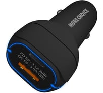 Автомобильное зарядное устройство More Choice Smart 2USB 3.0A PD 20W+QC3.0 быстрая зарядка AC32QC Black