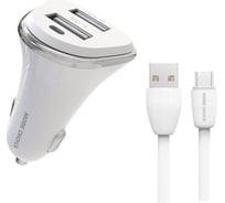 Автомобильное зарядное устройство More Choice 2USB 2.4A для micro USB AC22m White