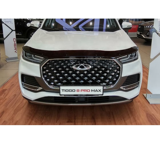 Дефлектор капота Chery Tiggo 8 Pro, 2021-, темный Sim NLD.SCRTIG8P2112