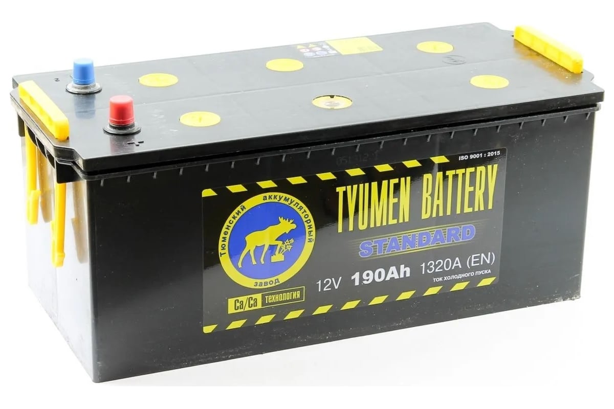 Аккумуляторная батарея TYUMEN BATTERY Тюмень standard 6ст -190 l росс.конус  TNS190(4.0) - выгодная цена, отзывы, характеристики, фото - купить в Москве  и РФ