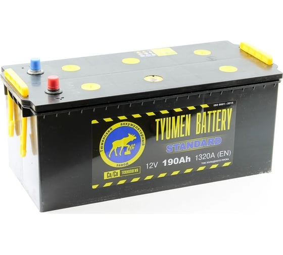 Аккумуляторная батарея TYUMEN BATTERY Тюмень standard 6ст -190 l росс.конус TNS190(4.0) 1