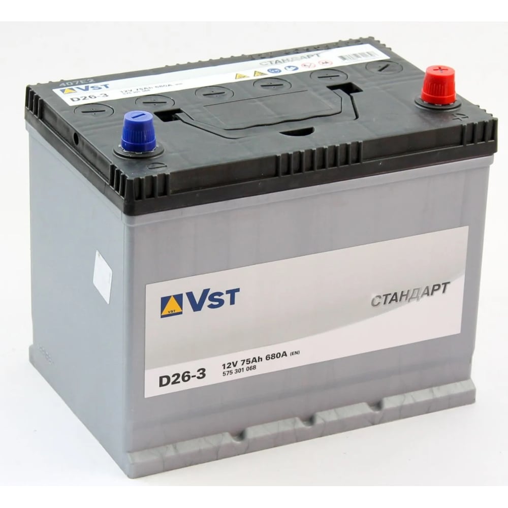 Аккумуляторная батарея VST Стандарт 6СТ-75.0 (575 301 068) яп.ст/бортик ...