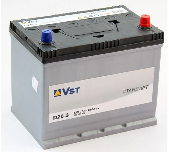 Аккумуляторная батарея VST Стандарт 6СТ-75.0 (575 301 068) яп.ст/бортик 575301068