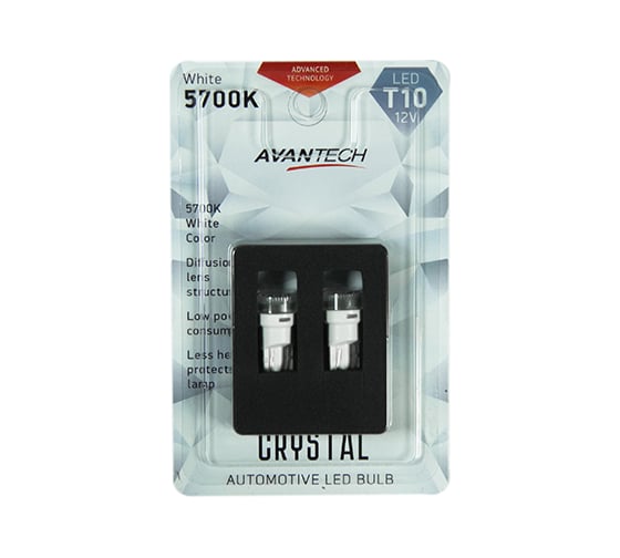 Светодиодная лампа Avantech 12V LED T10 W5W 5700K (линза), комплект 2 шт. арт. ALB0102 162344