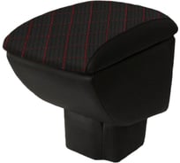 Автоподлокотник PSV для Chevrolet Niva 2009 Рестайлинг РОМБ отстрочка красная черная перфорированная экокожа 135471