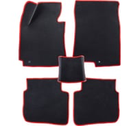Коврики PSV для Chevrolet Aveo II 2011-2015 г., черный, красный кант EVA 134022