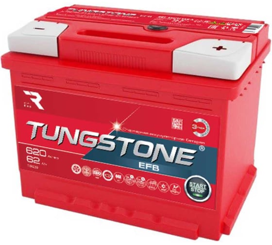 Автомобильный аккумулятор Tungstone Efb 6ст -62.0 62L(0)-L2АК-АК-0