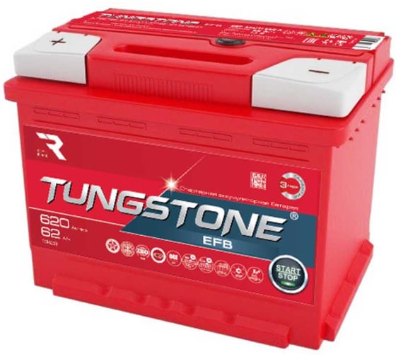 Автомобильный аккумулятор Tungstone Efb 6ст -62.1 62L(1)-L2АК-АК-0