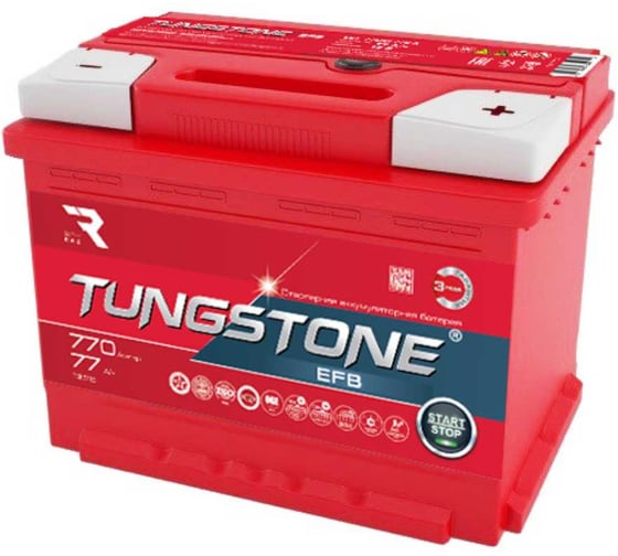 Автомобильный аккумулятор Tungstone EFB 6ст-77.0 77L(0)-L3АК-АК-0