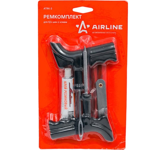 Ремкомплект для б/к шин с клеем-активатором Airline ATRK-3