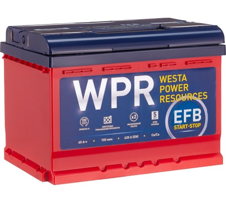 Аккумулятор WPR EFB 6ст 60 VL 1 LB, 620 А EN, 560109311